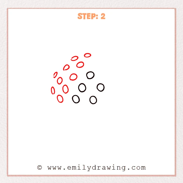 how to draw a golf ball - A golf ball dimple sketch expanded with more ovals forming a curved arc across the surface.